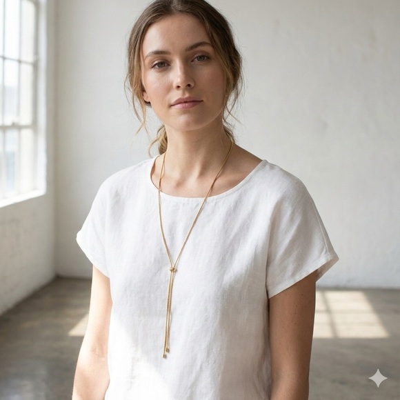 Vintage Monet gold lariat necklace - Picture 1 of 7